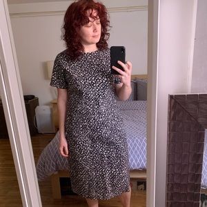 Marimekko black white sheath dress size 8